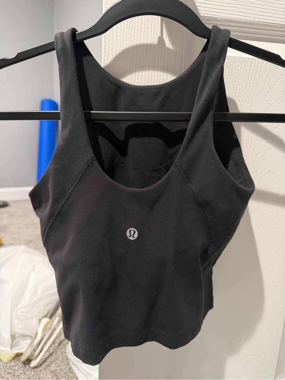 lululemon athletica Black Scoop Neck Cropped Tank